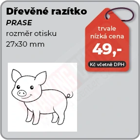 Dřevěné razítko Prase