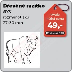 Dřevěné razítko Býk