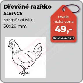 Dřevěné razítko Slepice