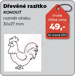 Dřevěné razítko Kohout