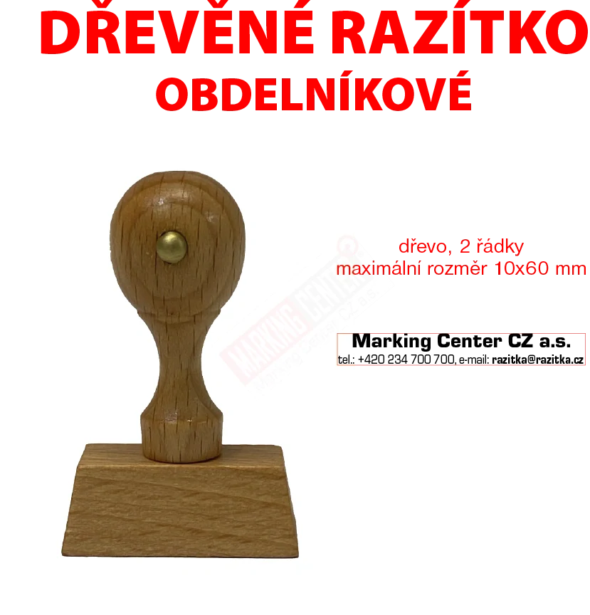 dřevěné razítko obdelníkové 2 řádky