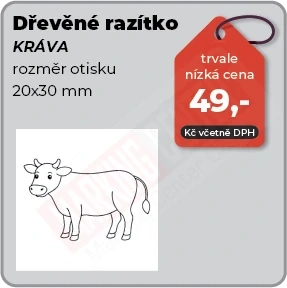 Dřevěné razítko Kráva