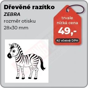 Dřevěné razítko Zebra