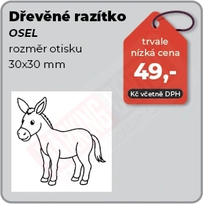 Dřevěné razítko Osel