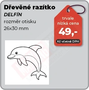 Dřevěné razítko Delfín