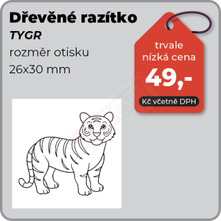 Dřevěné razítko Tygr