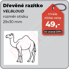 Dřevěné razítko Velbloud