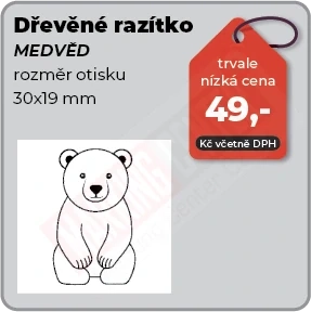 Dřevěné razítko Medvěd