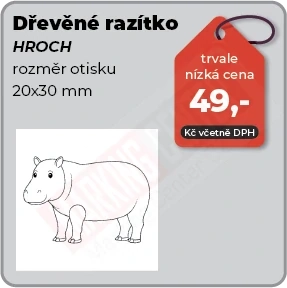 Dřevěné razítko Hroch
